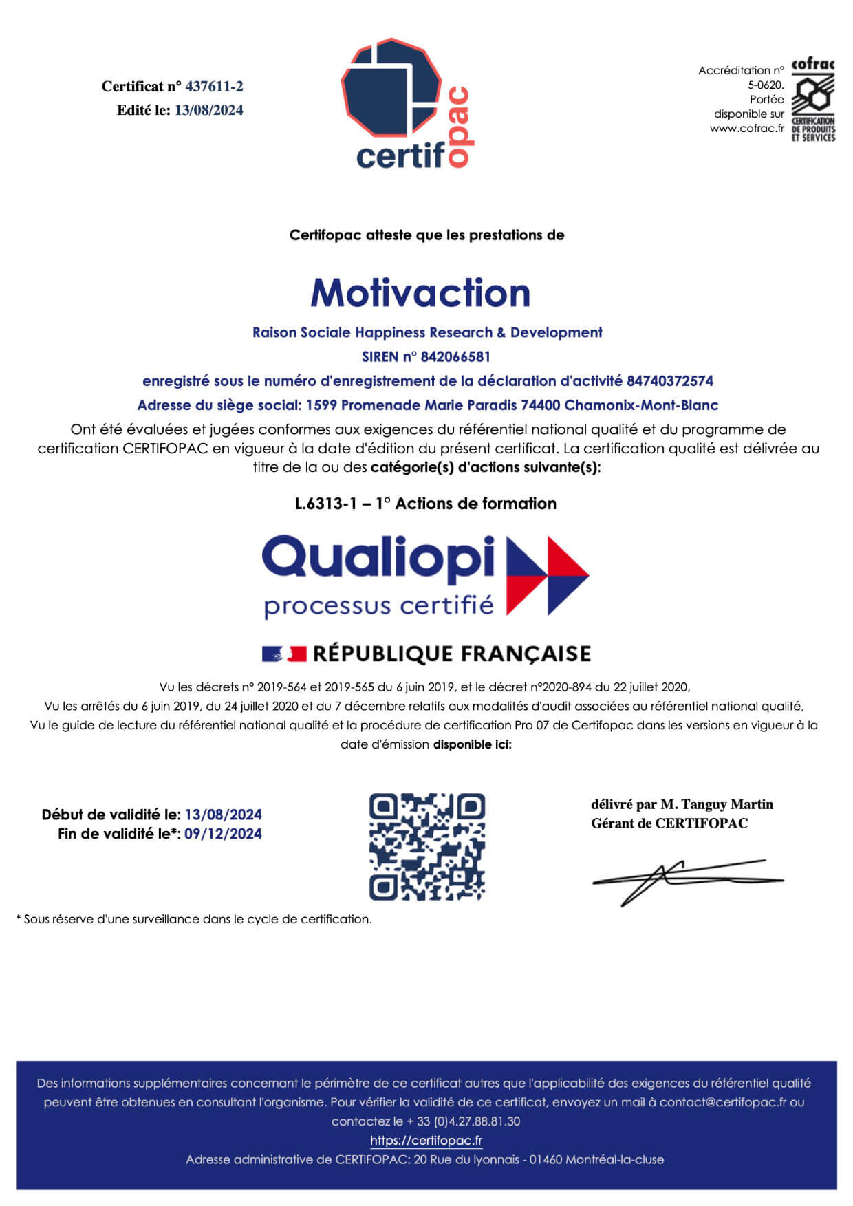 Happiness Research & Developpement - MotivAction - Certificat Qualiopi -437611-2